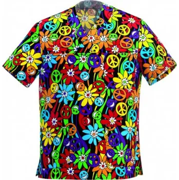 Gastro oděv EGOchef Zdravotnická košile LEONARDO - Peace and Love XXL E-5500147A2XL