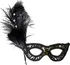 Karnevalová maska Widmann Škraboška s peřím černá/leopardí vzor