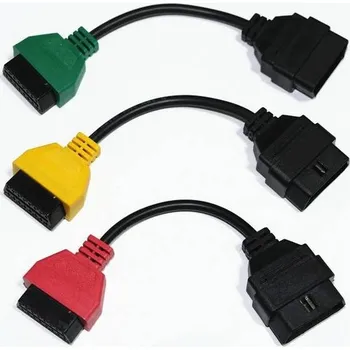 Autodiagnostika FIAT ALFA GREEN YELLOW RED A1 A2 A3 sada redukcí pro Motor, ABS, posilovač, airbag, CAN redukce OBD2 červená žlutá zelená multiecuscan (DIAGNOSTIKA OBD)