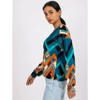 Dámská halenka Dámská halenka s potisky LEA modro-oranžová