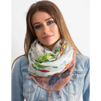 Šátek Dámský šátek s květinovým vzorem JERMAINE bílý