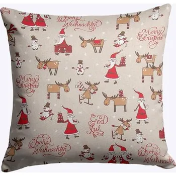 Vánoce Eurolamp Vánoční dekorace polštářek veselé vánoce, 40 x 40 cm, 1 ks