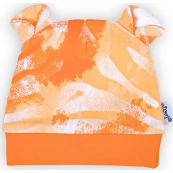 Kojenecká čepice Kojenecká bavlněná čepička Nicol Tomi oranžová, 56 (0-3m), Oranžová