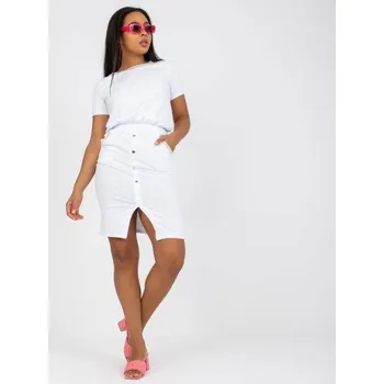 Dámské šaty Dámské šaty plus size s kapsami KEISHA bílé