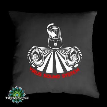Dekorativní polštářek TEKNOSHOP Virus Sound System Heat Up polštářek s potiskem černý