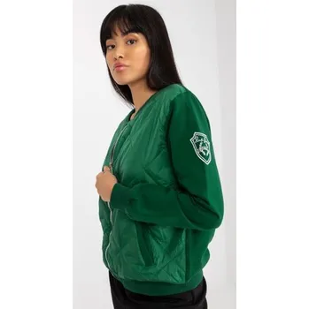 Oblečení a móda Dámská bunda bomber prošívaná RUE PARIS tmavě zelená