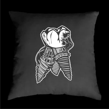 Dekorativní polštářek TEKNOSHOP Zub tekno polštářek s potiskem modrý