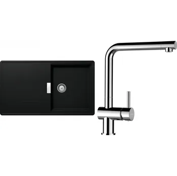 Granitový dřez Set Schock S13-8 (dřez Tia D-100 Puro + baterie Epos Chrom)