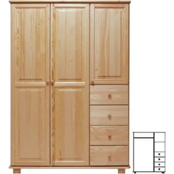 Nábytek ImportWorld Šatní skříň z masivu Luděk s133 (Barva dřeva: Bílá)