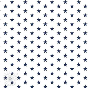 Bavlněná látka Petit stars white/navy