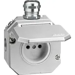5518-2760 39 Zásuvka jednonásobná s víčkem a kovovou šroub. průchodkou, Al, IP55, stříbrná, ABB