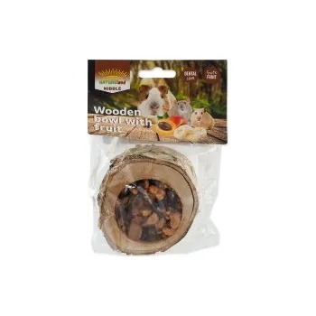 Krmivo pro hlodavce Miska NATURE LAND Nibble plněná ovocem dřevěná 120g