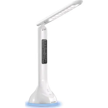 Lampička Nabíjecí stmívatelná LED stolní lampa s diplejem 4W 250lm denní světlo RGB podstavec, bílá
