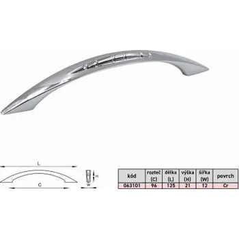 Věšák Úchytka GLADIOLA 96 Chrom 063101