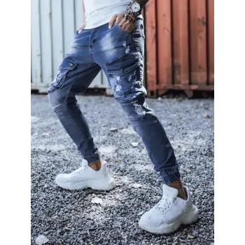 Pánské kalhoty Pánské jogger riflové kalhoty modré STREET