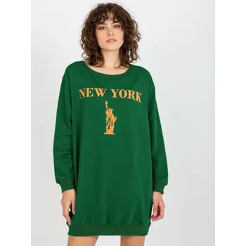 Dámská mikina Dámská mikina oversize s nápisem KIARRA tmavě zelenooranžová