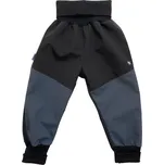 Vyrobeniny Dětské softshellové kalhoty bez zateplení černá-šedá 86 - 92