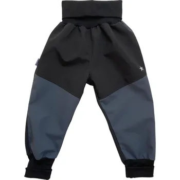 Chlapecké kalhoty Vyrobeniny Dětské softshellové kalhoty bez zateplení černá-šedá 86 - 92