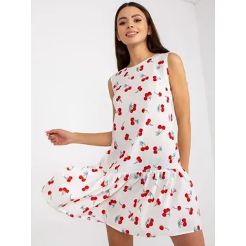 Dámské šaty Dámské šaty s ramínky a potisky mini LANDRY bílé