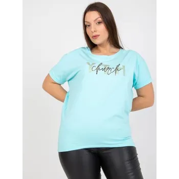 Dámské triko s výstřihem na zádech plus size ASHLYN mátové