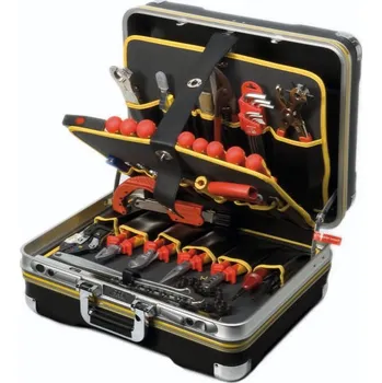 7530 Kufr na nářadí HDPE extra hluboký, vybavený 34 ks, Brinko