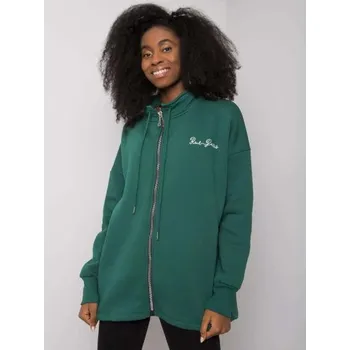 Oblečení a móda Dámská mikina s kapucí Jasmine RUE PARIS tmavě zelená