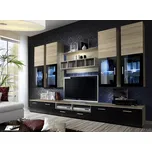 ImportWorld Obývací stěna Nouvel, dub sonoma/dub sonoma a černý lesk