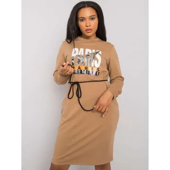 Dámské šaty Dámské šaty bavlněné plus size LAREEN hnědé