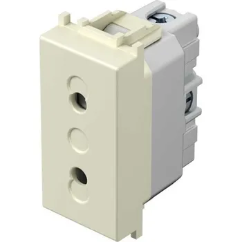 Elektrická zásuvka VM20IW-U Zásuvka euro+clonky 2p 10A 250V~ 1M IW - lesklá béžová, TEM