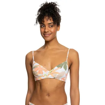 Dámské plavky plavky Roxy PT Beach Classics Wrap Bra - WBB9/Bright White Subtly Salty Flat XL