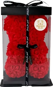 Umělá květina Medvídárek Classic medvídek z růží dárkové balení 25 cm