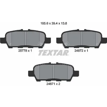 Brzdová destička Sada brzdových destiček, kotoučová brzda TEXTAR 2577801