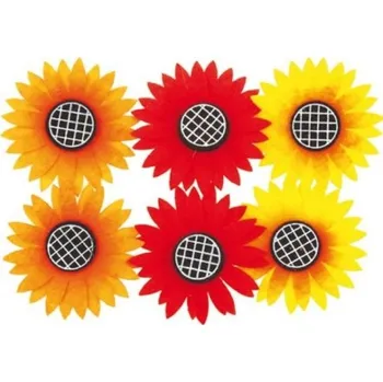 Slunečnice z filcu na klipu 6ks v sáčku, 5cm