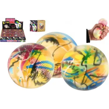 Dětský míč Teddies Míček antistresový mačkací sliz 7cm mramorovaný 7x7x7cm 12ks v boxu