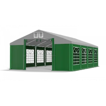 Zahradní stan Párty stan 6x20x2m střecha PVC 560g/m2 boky PVC 500g/m2 konstrukce ZIMA PLUS Šedá Zelená Zelená