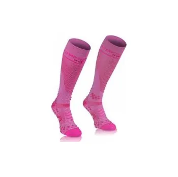 Pánské ponožky COMPRESSPORT kompresní podkolenky FULL SOCKS V2.1 růžové 4L + DÁREK DLE VÝBĚRU!