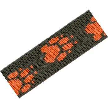 Postroj pro psa Popruh polypropylen tlapka hnědý/oranžový - 25mm