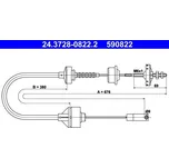 Tažné lanko, ovládání spojky ATE 24.3728-0822.2