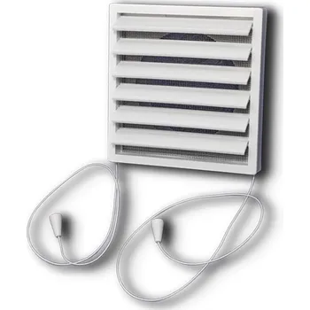 Větrací mřížka Větrací mřížka 183x183 mm s kulatým límcem d125 mm, manuální žaluzií a síťkou, bílá MIKAWI 14-0220