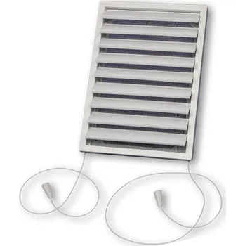 Větrací mřížka Větrací mřížka plochá bílá 141x200 s manuální žaluzií a síťkou 14-1555