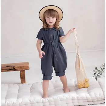 Dětský overall Roe Joe Roe&Joe Lněný overal - námořnický Velikost: 92 / 2 roky