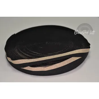 Prádlová guma Zlatočerná třpytivá 2,5cm VZOR (E) (Prádlové gumy)