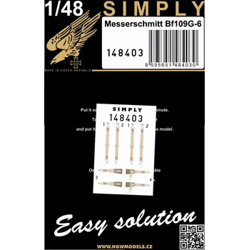 Plastikový model HGW 1/48 Seatbelts Bf 109G-6 (SIMPLY)