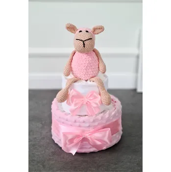 Přebalování Plenkový dort s růžovou ovečkou