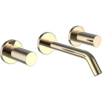 Vodovodní baterie Laufen Kartell umyvadlová podomítková tříotvorová baterie, PVD zlatá lesklá H3123360011201