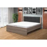 Nabytekmorava Lukrativní postel Markéta 140 s motorovým otevíráním ÚP Barva: DUB SONOMA TMAVÁ / ŠEDÁ