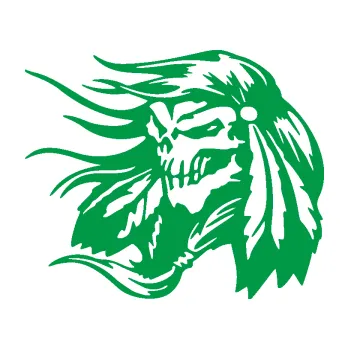 Samolepící dekorace Indián 007 levá lebka náčelník (12 - zelená) SAMOLEPKA NA AUTO, NÁLEPKA, FÓLIE, POLEP, TUNING, VLASTNÍ TEXT, TISK, AUTOSAMOLEPKY.cz, POLEPY, OBRÁZEK, LOGO, 3D STICKERS