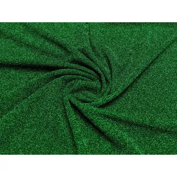 Elastický úplet s lurexem, zelený