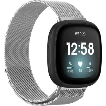 VSECHNONAMOBIL 53392 MILANESE Kovový řemínek Fitbit Versa 3 / Fitbit Sense stříbrný