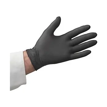 Pracovní rukavice Černé nitrilové rukavice, bez pudru, hypoalergenní, velikost M (7/8) - Balení po 0 ks